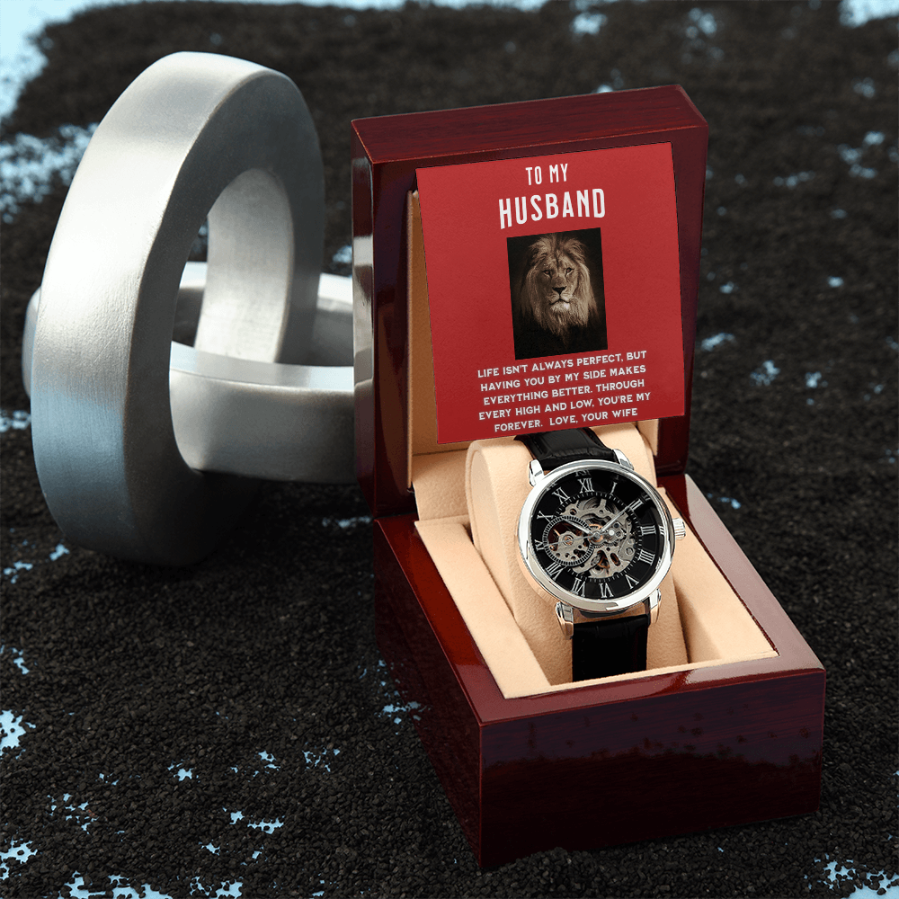 To My Husband – Timeless Love Men's Openwork Watch