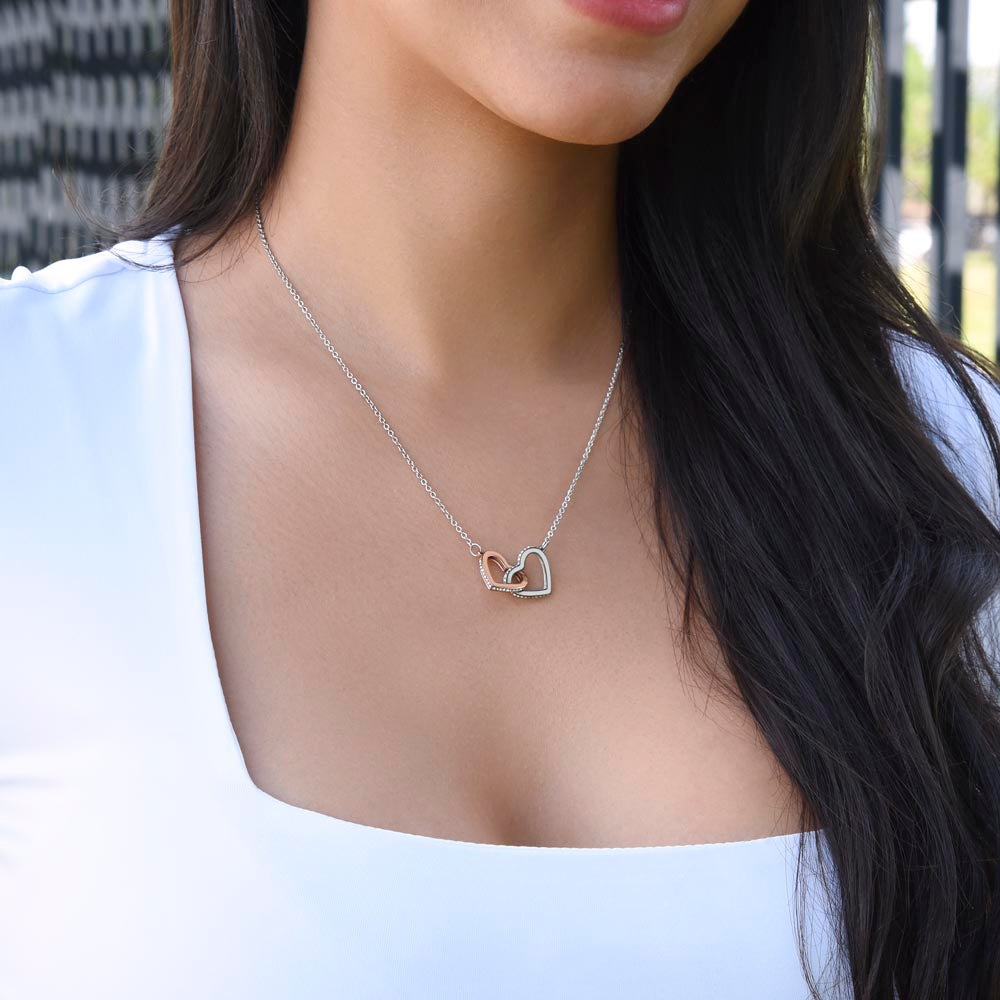 Forever Connected: Interlocking Hearts Necklace for Her Sweet 16!