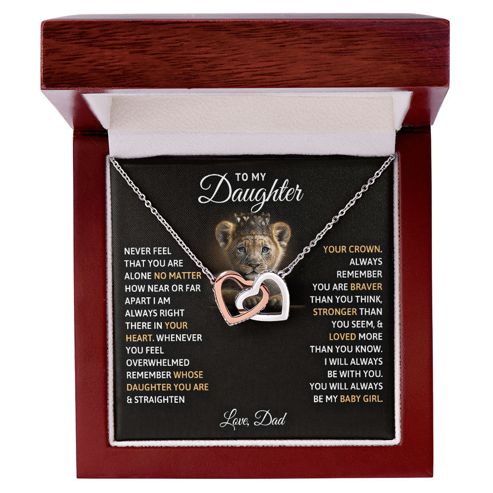 To My Daughter – Interlocking Heart Necklace