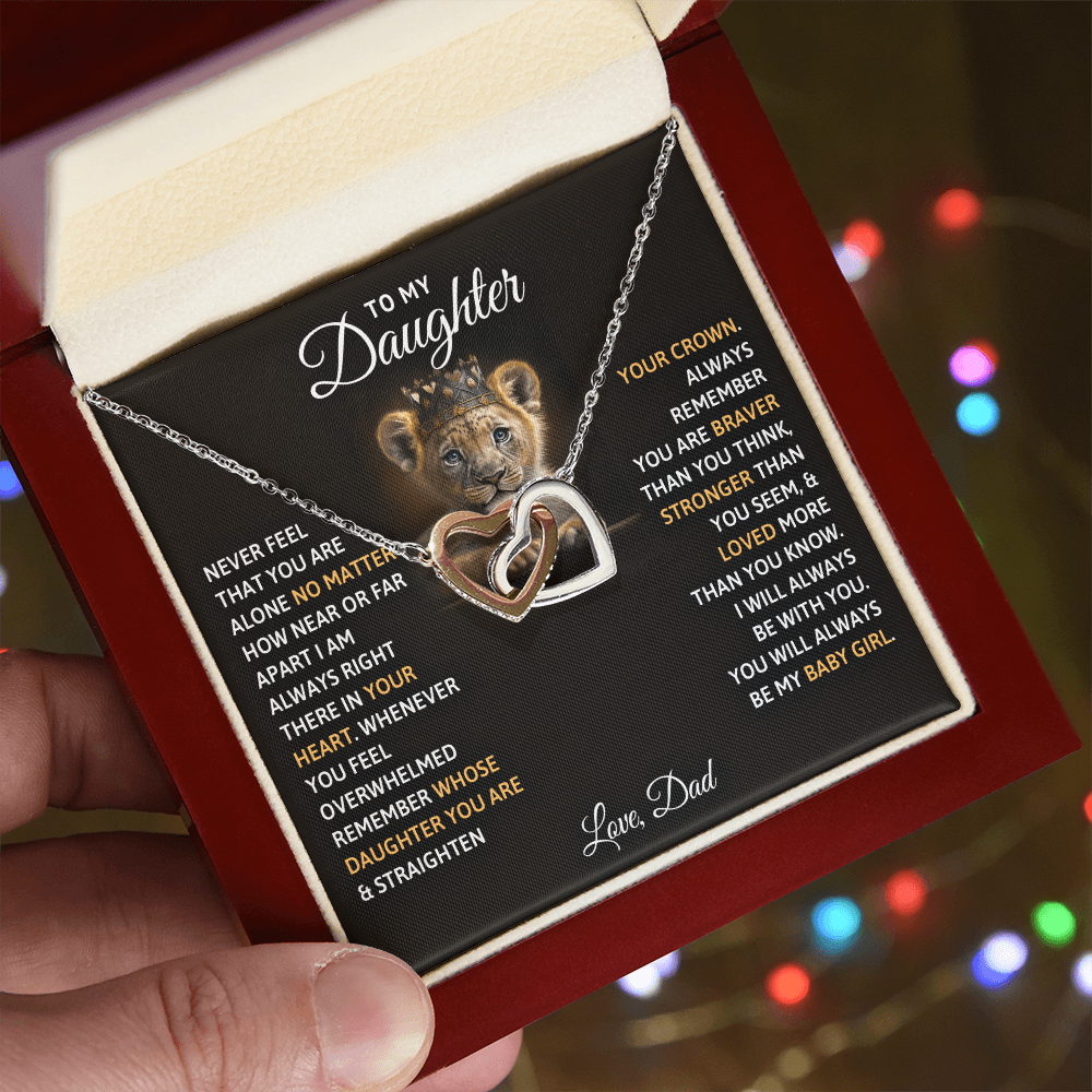 To My Daughter – Interlocking Heart Necklace