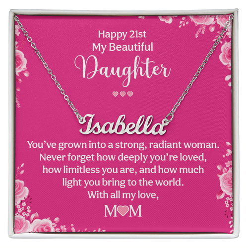 Happy 21st Birthday Personalized Name Necklace