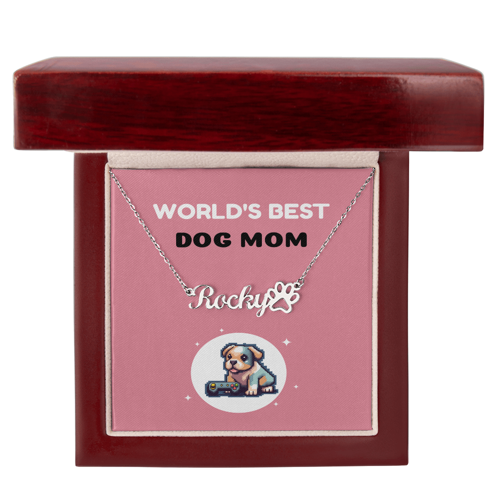 World’s Best Dog Mom Personalized Name Necklace!