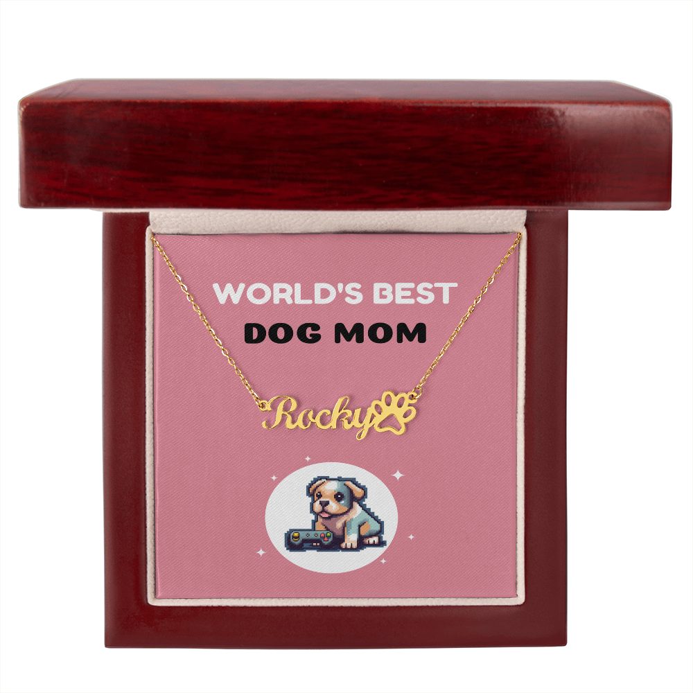 World’s Best Dog Mom Personalized Name Necklace!