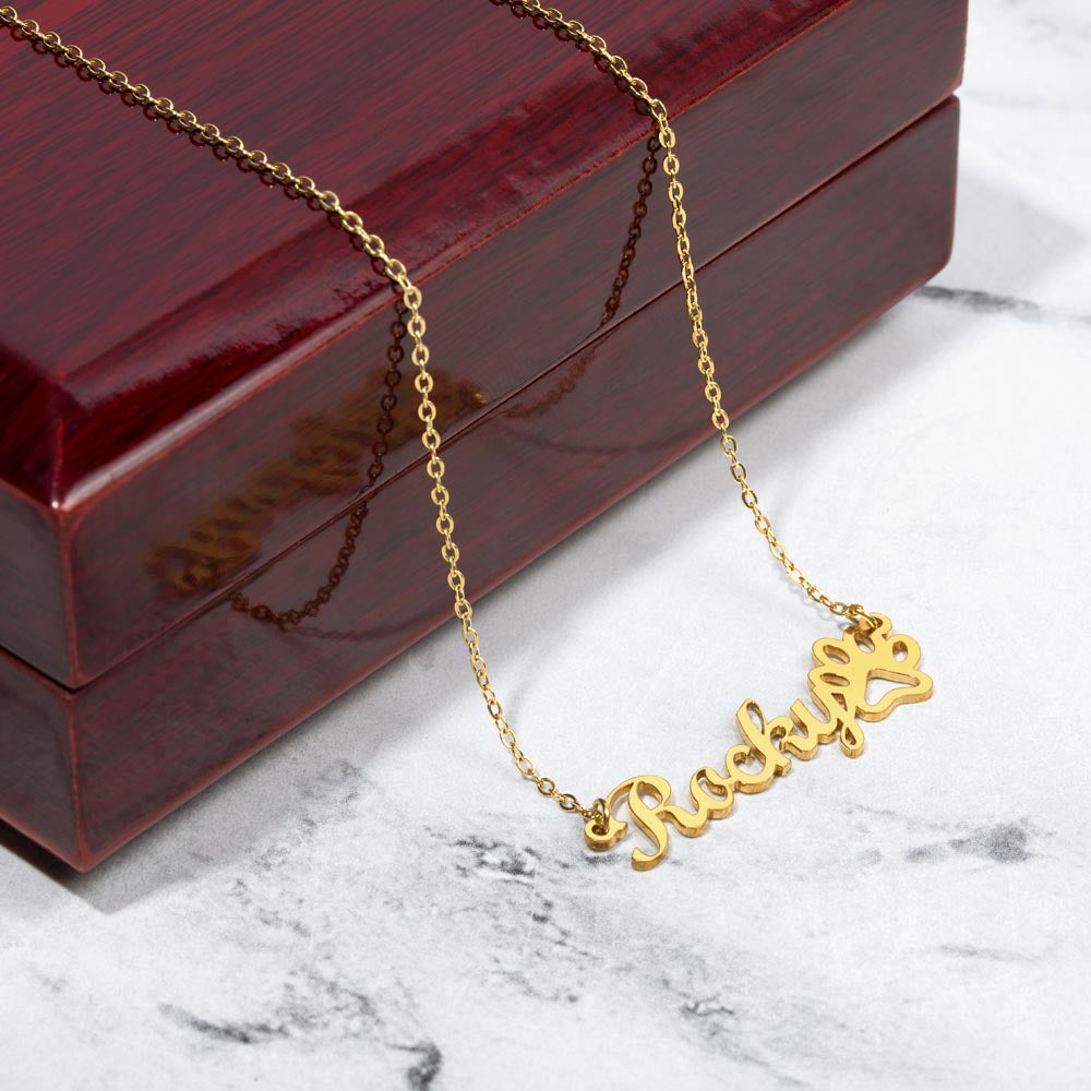 Paw Print Personalized Name Necklace!