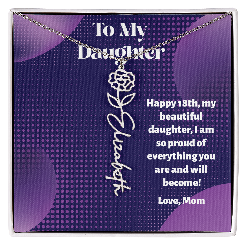 A Custom Name Necklace for Your Daughter's 18th Birthday - Milestone Moment!