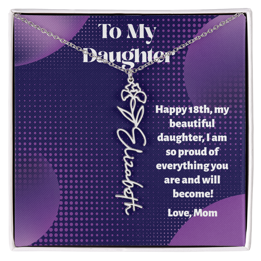A Custom Name Necklace for Your Daughter's 18th Birthday - Milestone Moment!
