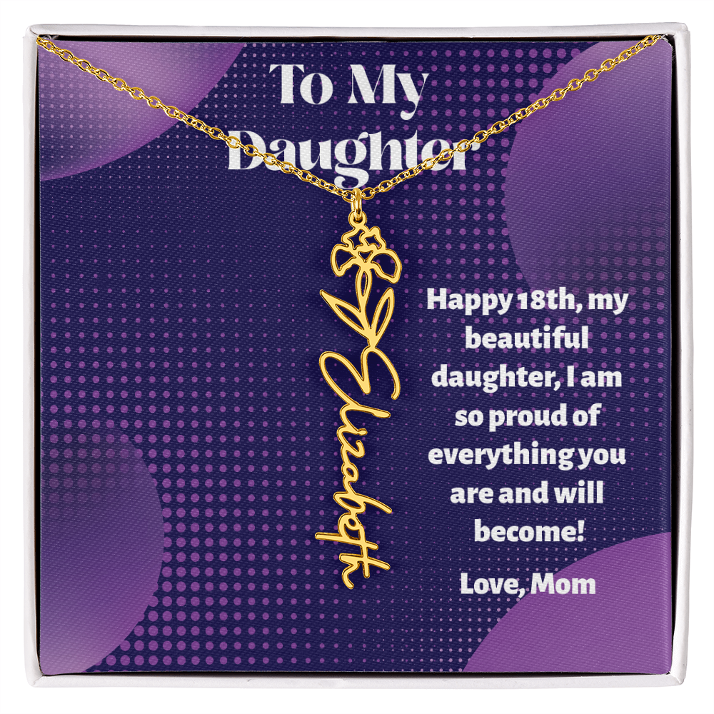 A Custom Name Necklace for Your Daughter's 18th Birthday - Milestone Moment!