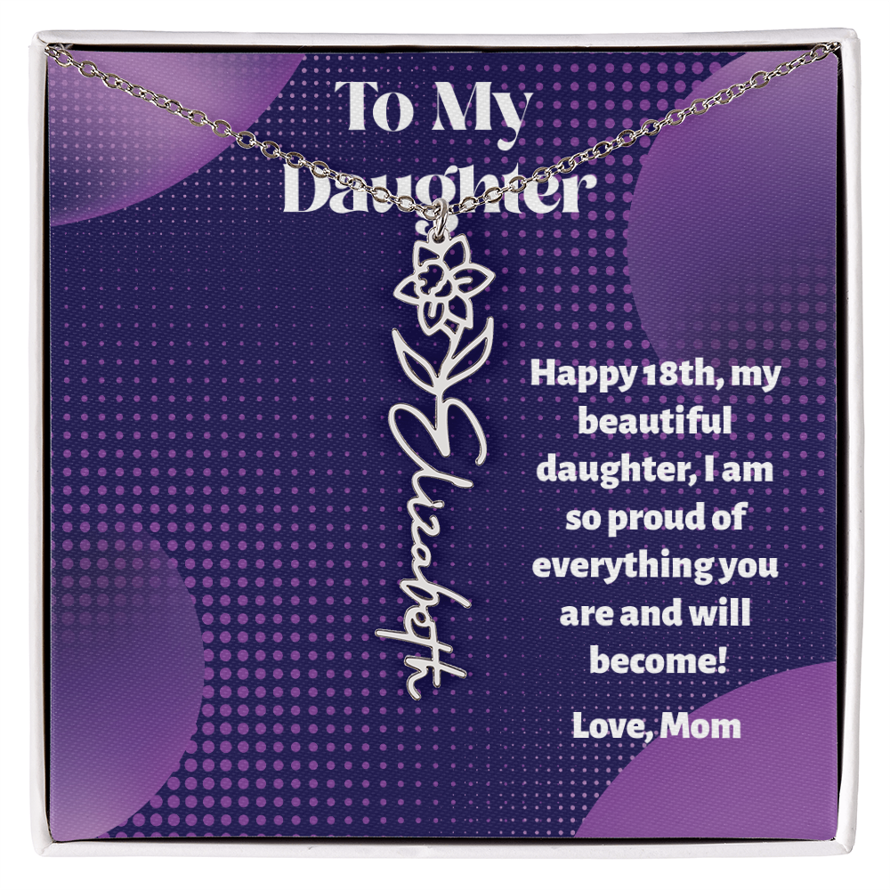 A Custom Name Necklace for Your Daughter's 18th Birthday - Milestone Moment!