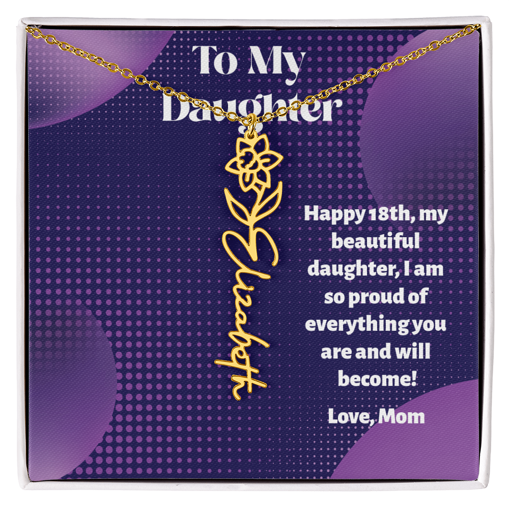A Custom Name Necklace for Your Daughter's 18th Birthday - Milestone Moment!