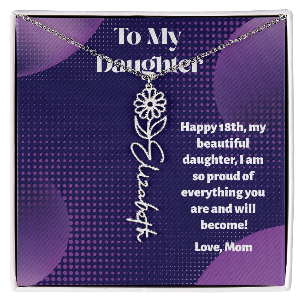 A Custom Name Necklace for Your Daughter's 18th Birthday - Milestone Moment!