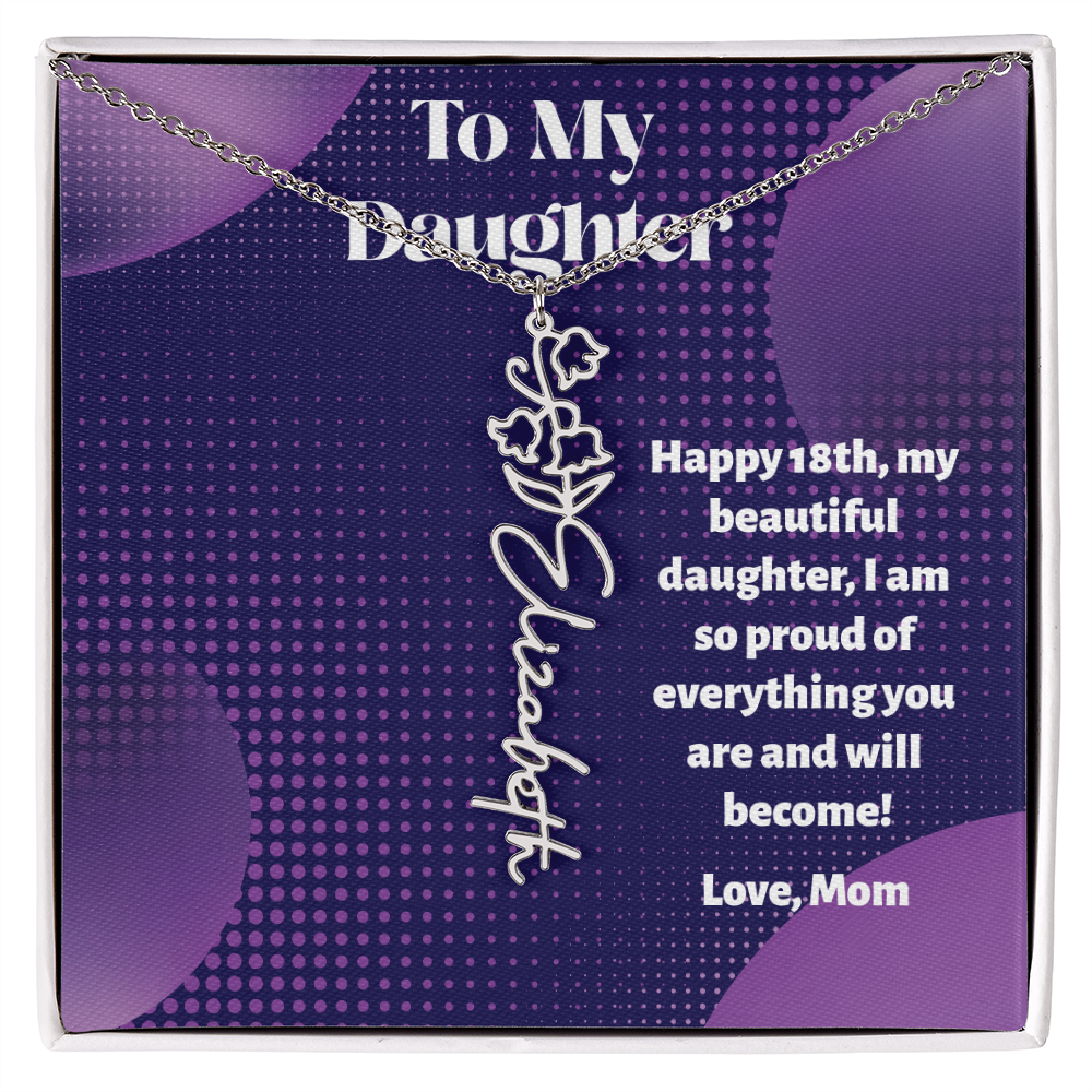 A Custom Name Necklace for Your Daughter's 18th Birthday - Milestone Moment!