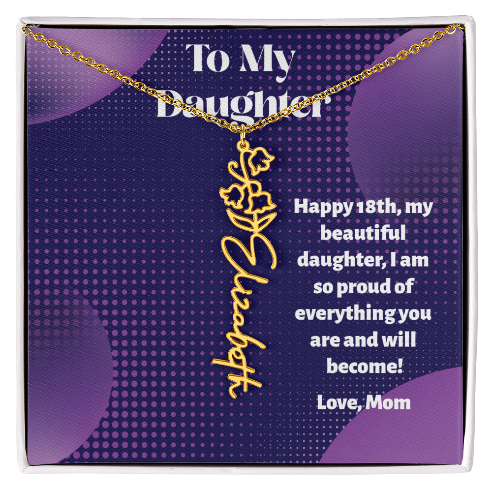 A Custom Name Necklace for Your Daughter's 18th Birthday - Milestone Moment!