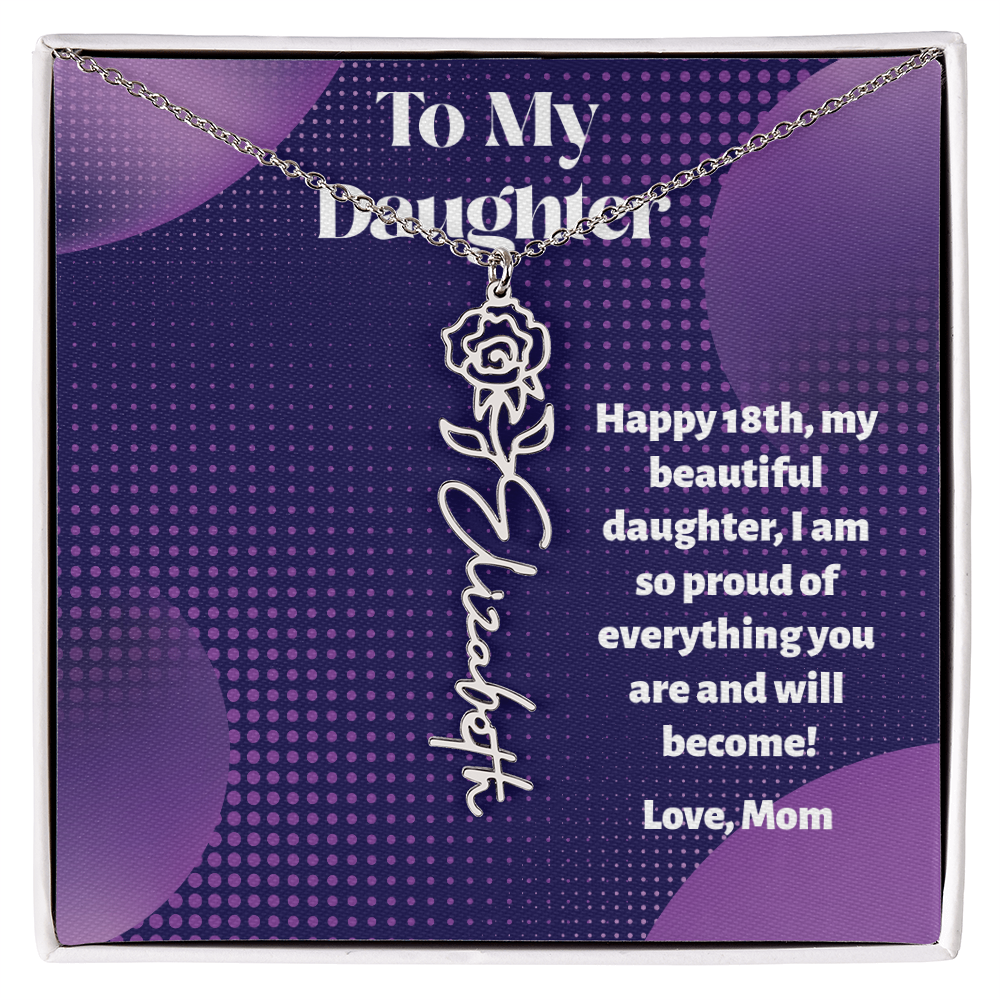 A Custom Name Necklace for Your Daughter's 18th Birthday - Milestone Moment!