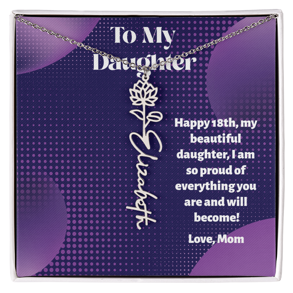 A Custom Name Necklace for Your Daughter's 18th Birthday - Milestone Moment!