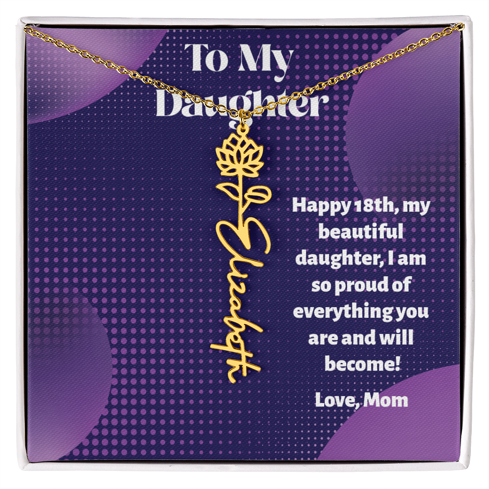 A Custom Name Necklace for Your Daughter's 18th Birthday - Milestone Moment!