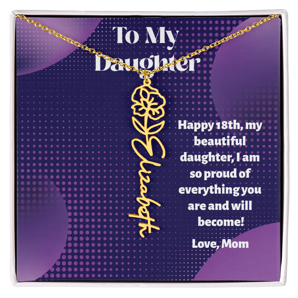 A Custom Name Necklace for Your Daughter's 18th Birthday - Milestone Moment!