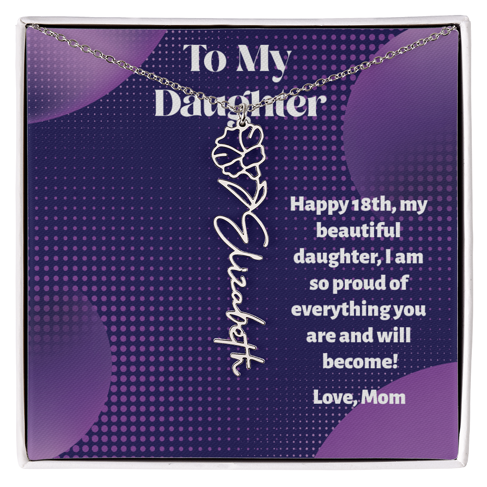 A Custom Name Necklace for Your Daughter's 18th Birthday - Milestone Moment!