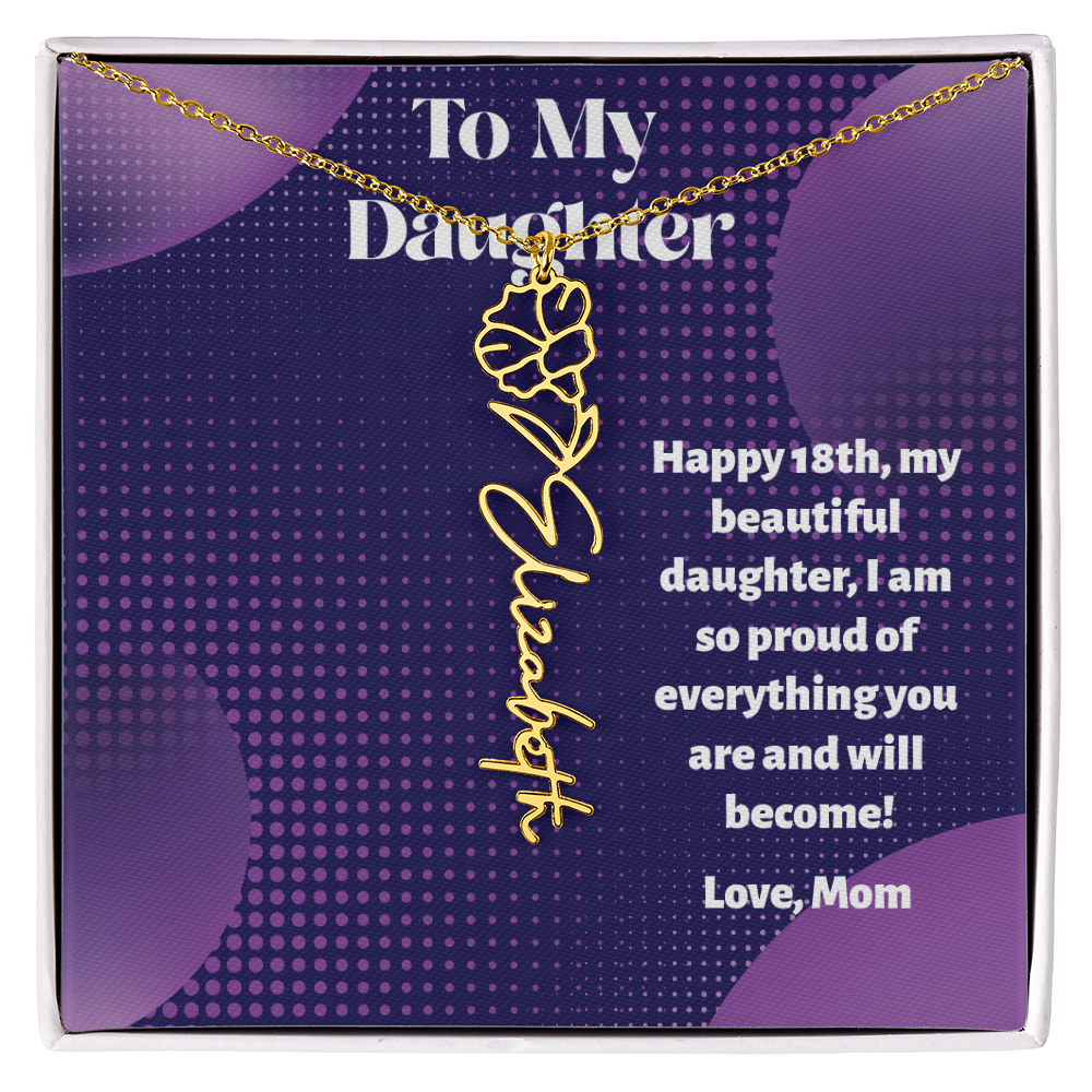 A Custom Name Necklace for Your Daughter's 18th Birthday - Milestone Moment!