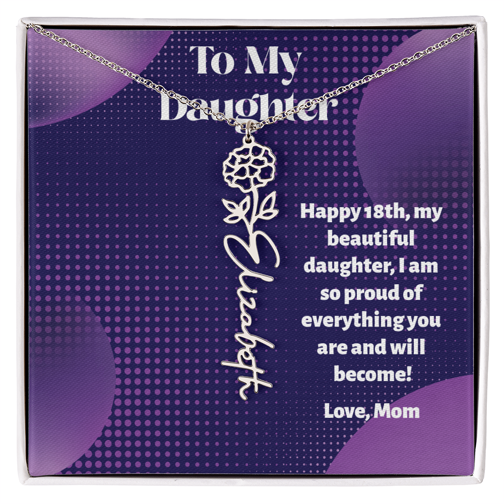 A Custom Name Necklace for Your Daughter's 18th Birthday - Milestone Moment!