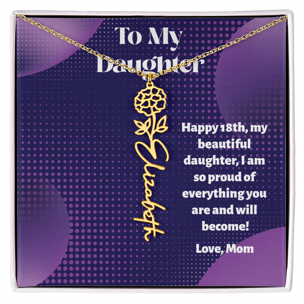 A Custom Name Necklace for Your Daughter's 18th Birthday - Milestone Moment!