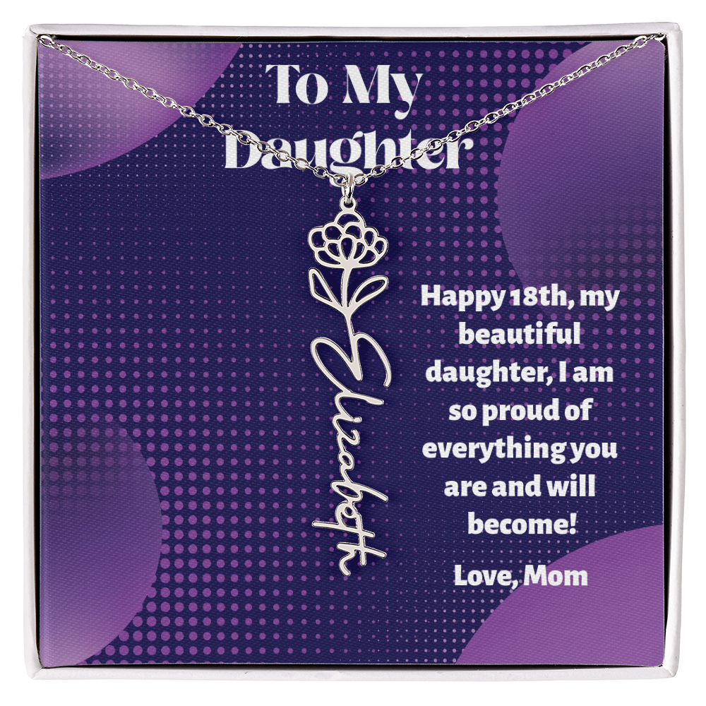 A Custom Name Necklace for Your Daughter's 18th Birthday - Milestone Moment!