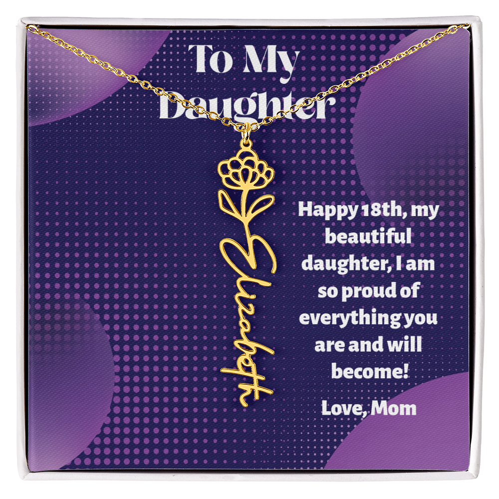 A Custom Name Necklace for Your Daughter's 18th Birthday - Milestone Moment!