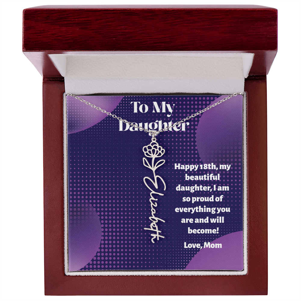 A Custom Name Necklace for Your Daughter's 18th Birthday - Milestone Moment!