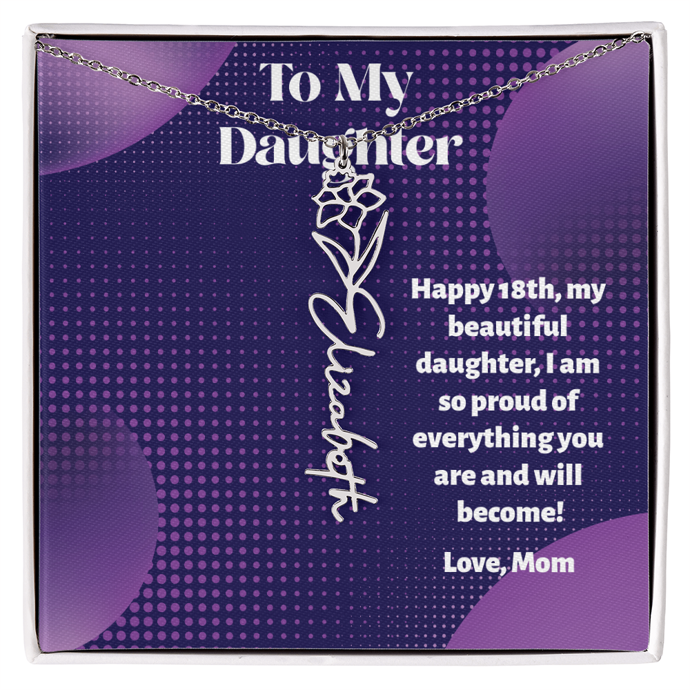 A Custom Name Necklace for Your Daughter's 18th Birthday - Milestone Moment!