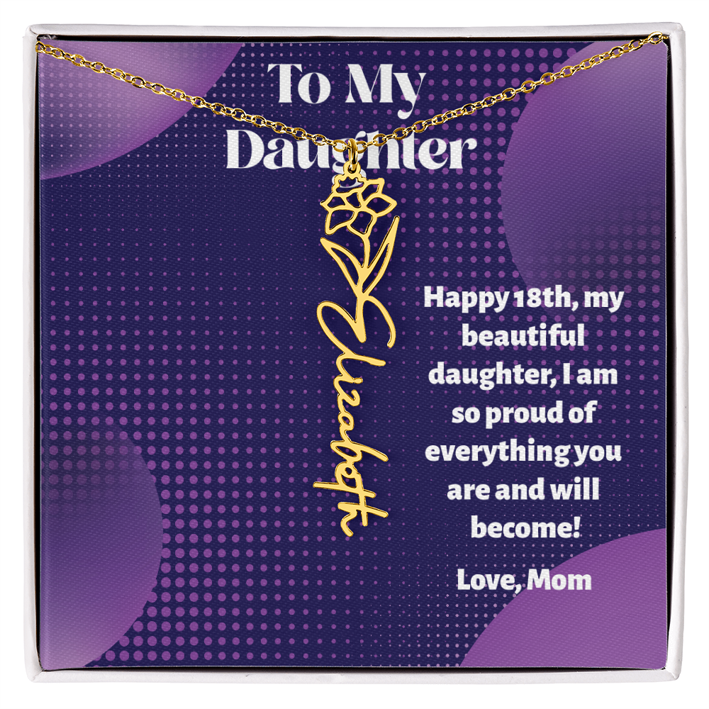 A Custom Name Necklace for Your Daughter's 18th Birthday - Milestone Moment!