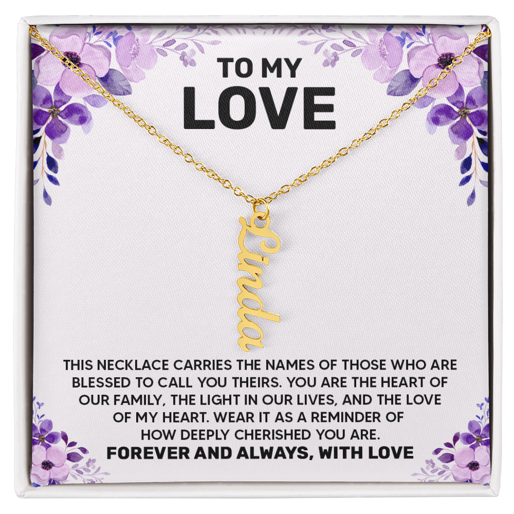 Personalized Multi Vertical Name Necklace – A Timeless Gift for Your Love!