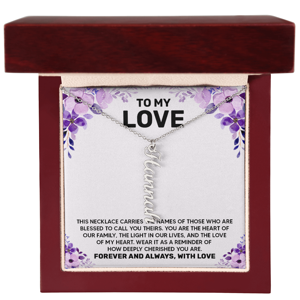 Personalized Multi Vertical Name Necklace – A Timeless Gift for Your Love!