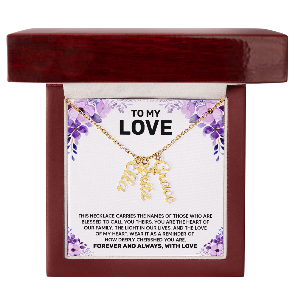 Personalized Multi Vertical Name Necklace – A Timeless Gift for Your Love!
