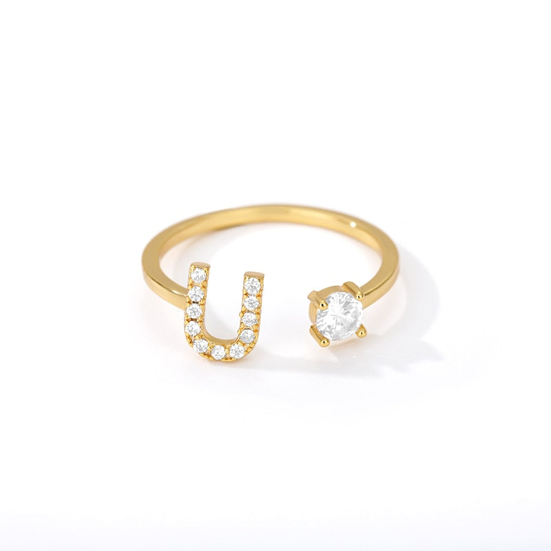 Initial A-Z Letter Adjustable Rings