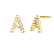 Load image into Gallery viewer, Initial Stud Earrings A-Z