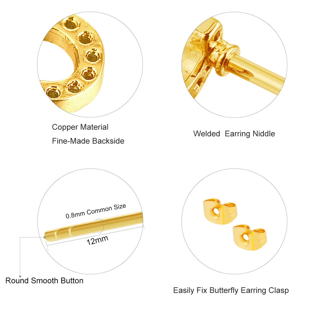 Initial Stud Earrings A-Z