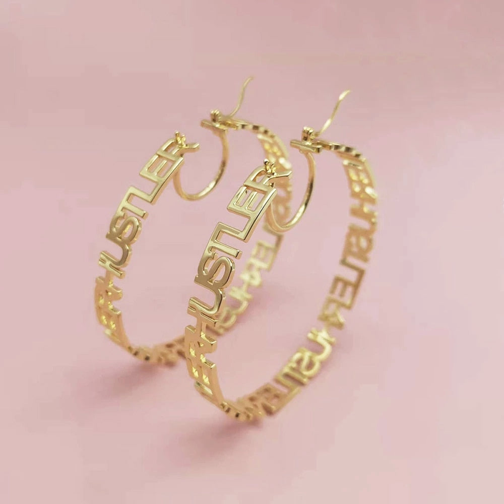 Personalized Letters Hoop Earrings