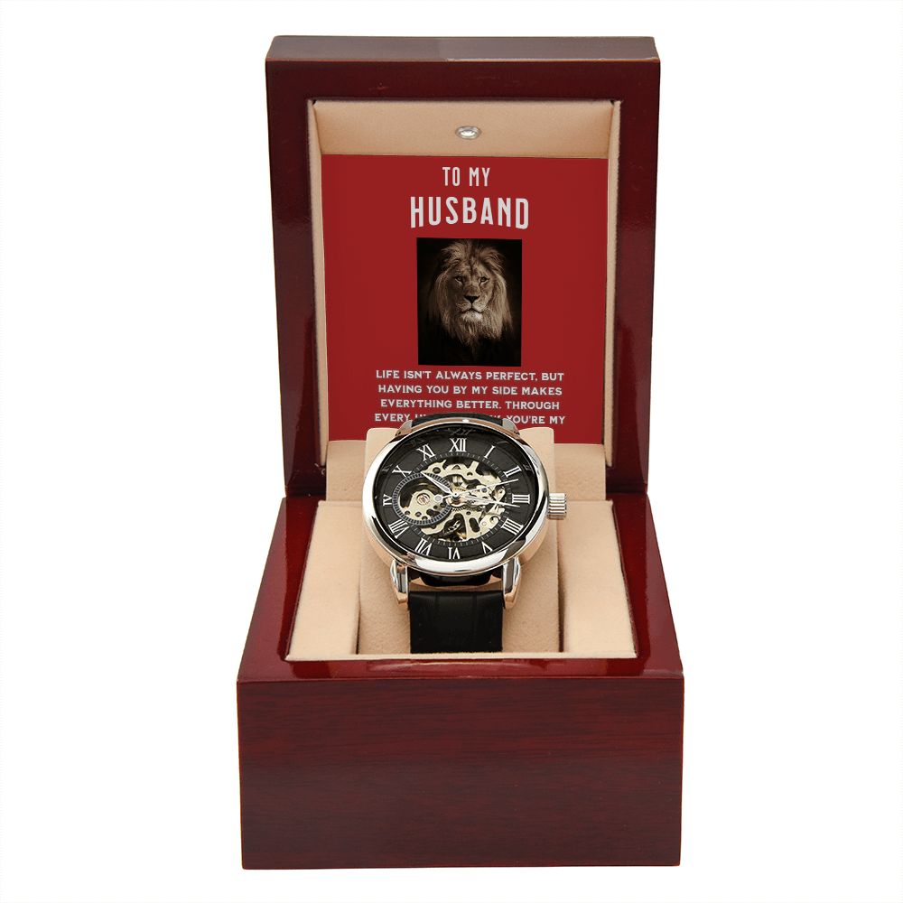 To My Husband – Timeless Love Men's Openwork Watch