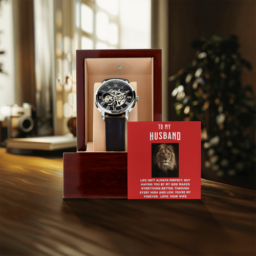 To My Husband – Timeless Love Men's Openwork Watch