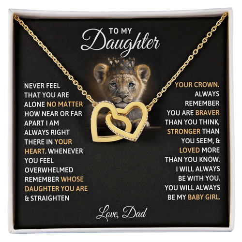 To My Daughter – Interlocking Heart Necklace