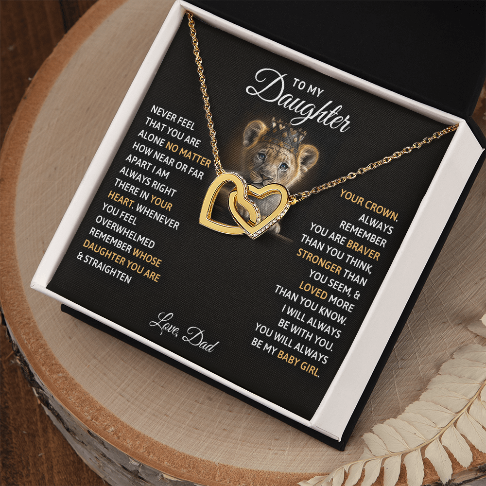 To My Daughter – Interlocking Heart Necklace