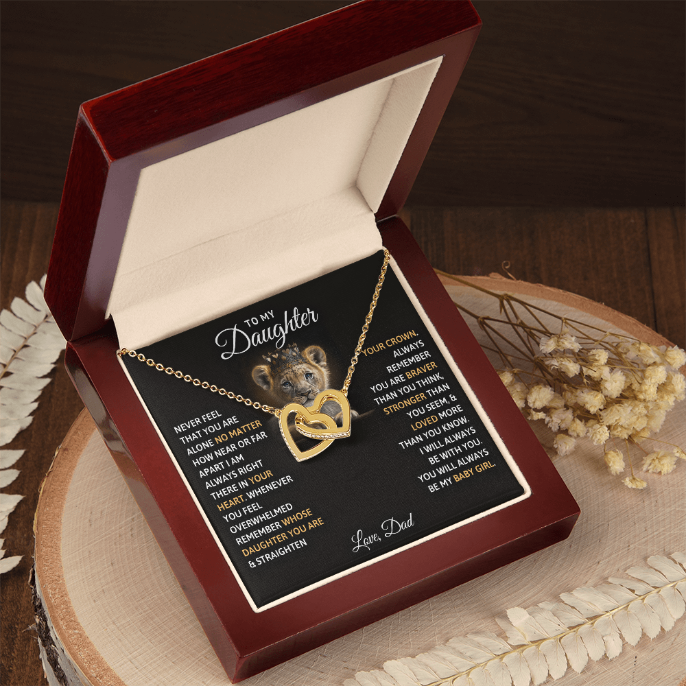 To My Daughter – Interlocking Heart Necklace
