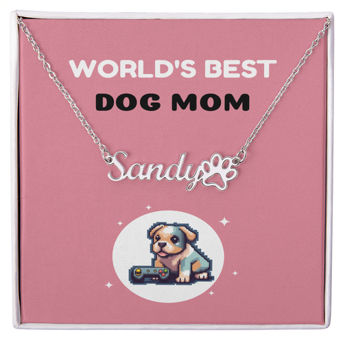 World’s Best Dog Mom Personalized Name Necklace!