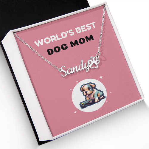 World’s Best Dog Mom Personalized Name Necklace!