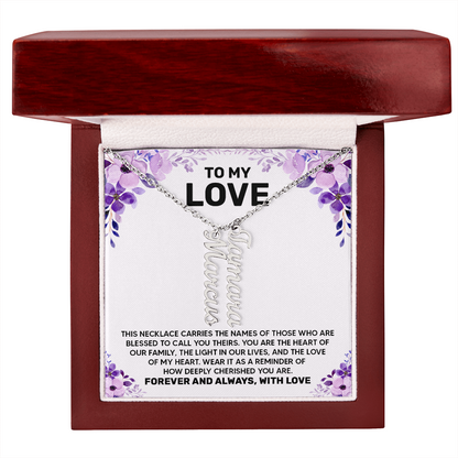 Personalized Multi Vertical Name Necklace – A Timeless Gift for Your Love!