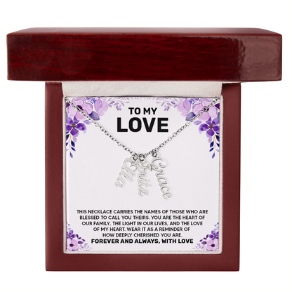 Personalized Multi Vertical Name Necklace – A Timeless Gift for Your Love!