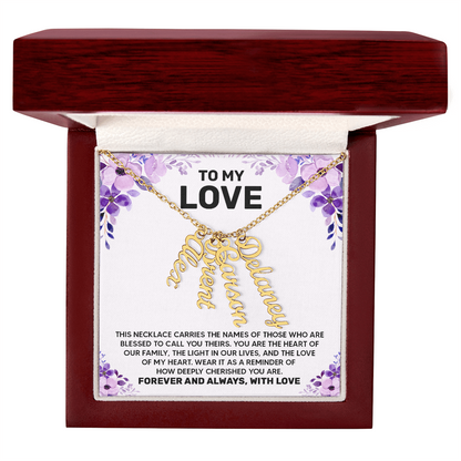 Personalized Multi Vertical Name Necklace – A Timeless Gift for Your Love!